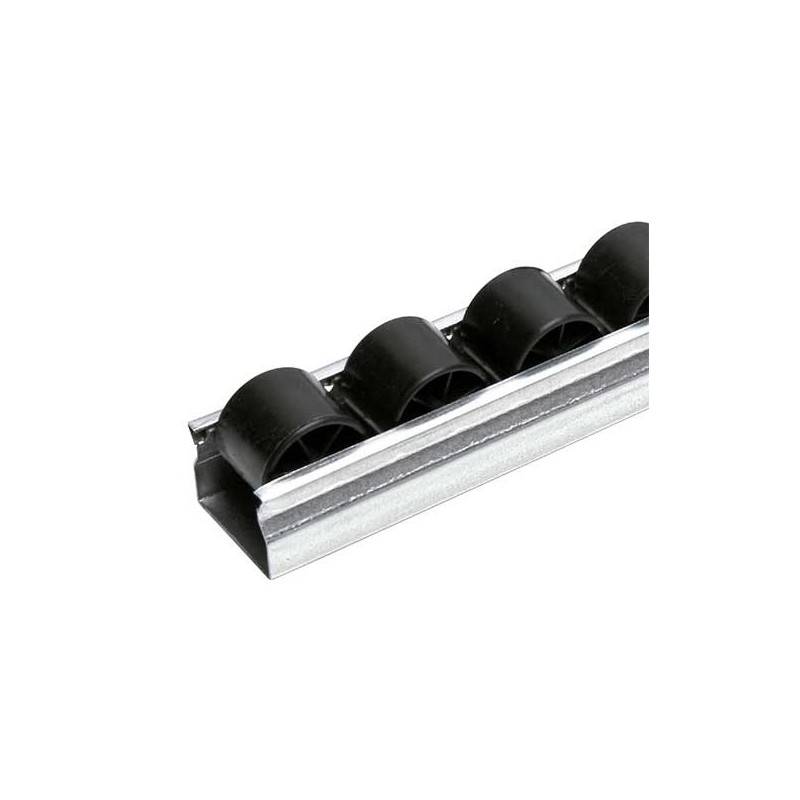 Rail à galets cylindriques pour profilé aluminium – ESD – D28 – P33 – Noir – Elcom shop