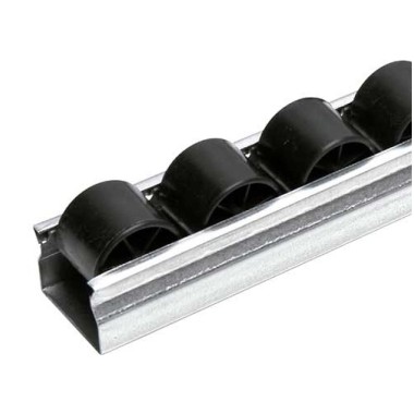 Rail à galets cylindriques pour profilé aluminium – ESD – D28 – P33 – Noir – Elcom shop