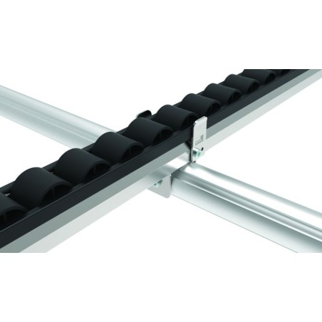 Utilisation - Kit fixation intermédiaire pour rail à galets sur profilé aluminium rond – D30 – Diamètre 30 mm – Elcom shop