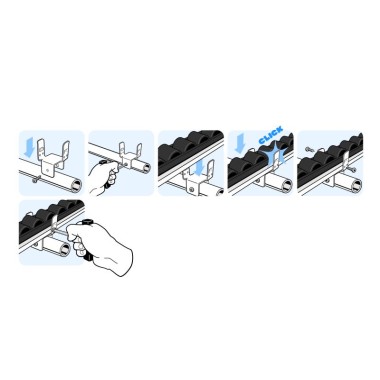 Notice de montage - Kit fixation intermédiaire pour rail à galets sur profilé aluminium rond – D30 – Diamètre 30 mm – Elcom shop