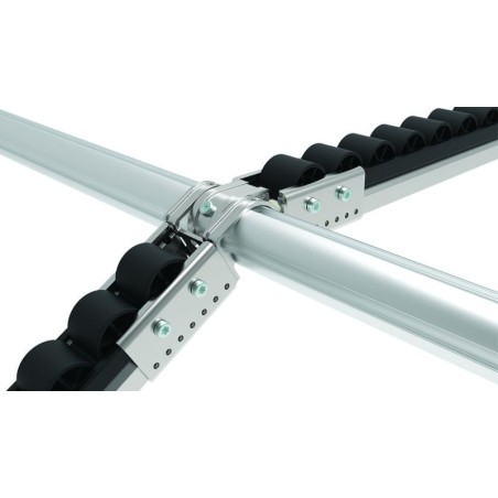 Kit fixation à griffe sans butée pour rail à galets en profilé aluminium – H30.8mm – D30mm – Gris aluminium satiné