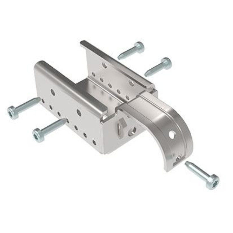 Fixation à griffe sans butée pour rail à galets en profilé aluminium – H30.8mm – D30mm – Gris aluminium satiné – Elcom shop
