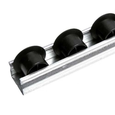 Rail à galets à ailette pour profilé aluminium – ESD – D28 – P50 – Noir – Elcom shop