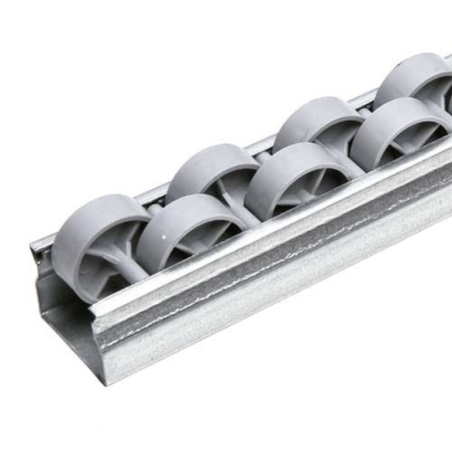 Rail à doubles galets cylindriques pour profilé aluminium – D28 – P16,5 – Elcom shop