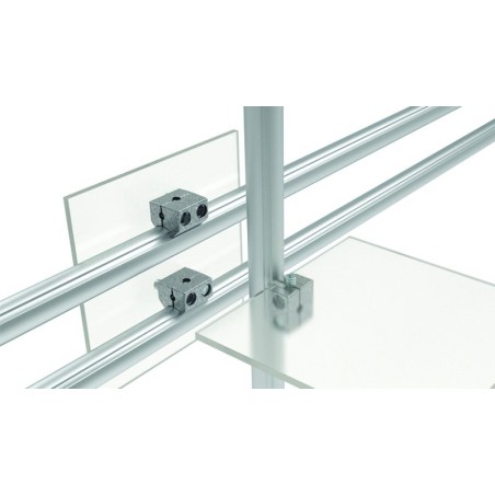 Utilisation - Multibloc de fixation pour profilé aluminium rond - D30 - Diamètre 30 mm - Elcom shop