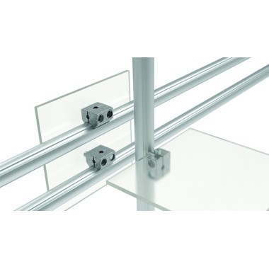 Utilisation - Multibloc de fixation pour profilé aluminium rond - D30 - Diamètre 30 mm - Elcom shop