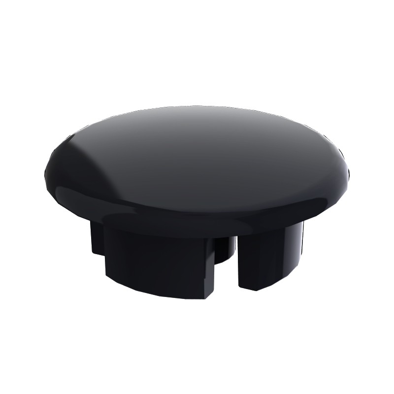 Embout profilé aluminium rond – D28 – Diamètre 28 mm – Noir - Elcom shop