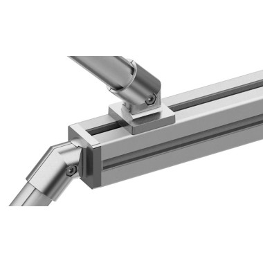 Utilisation - Adaptateur profilé aluminium rond – Rainure 10 mm – Section 45x45 mm – D28 – Diamètre 28 mm – Elcom shop