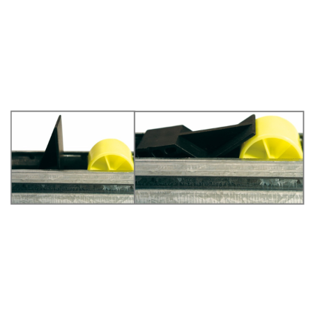 utilisation – Butoir anti-retour pour rail à galets – Compatible profilé aluminium rond – D28 – Diamètre 28 mm – Noir