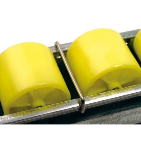 Utilisation – Clip anti-écartement en acier pour rail à galets – profilé aluminium rond D28 – Elcom shop