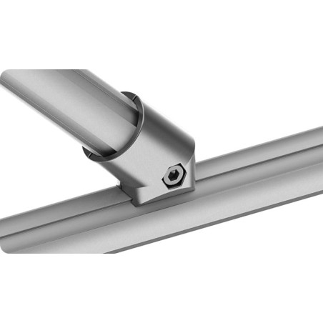 Utilisation – Connecteur d'angle pour profilé aluminium rond – D28-45° – Diamètre 28 mm – Elcom shop