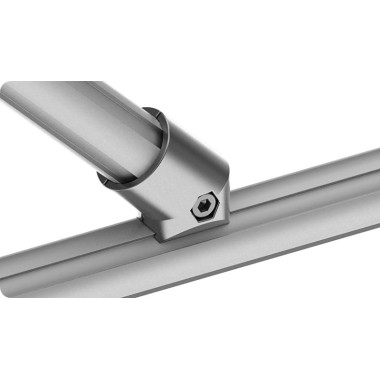 Utilisation – Connecteur d'angle pour profilé aluminium rond – D28-45° – Diamètre 28 mm – Elcom shop