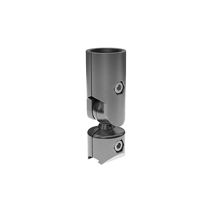 Fixation à rotule pour profilé aluminium rond D28 – Diamètre 28 mm – Elcom shop