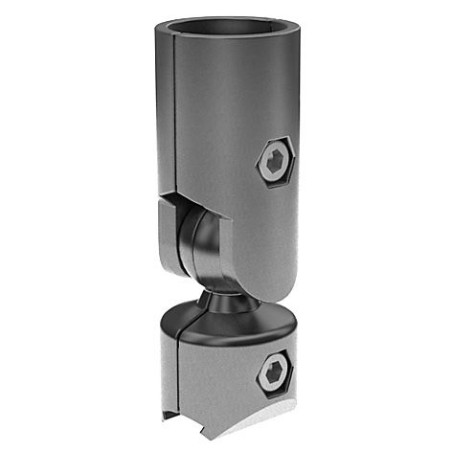 Fixation à rotule pour profilé aluminium rond D28 – Diamètre 28 mm – Elcom shop