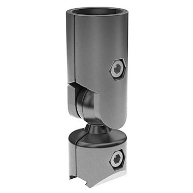 Fixation à rotule pour profilé aluminium rond D28 – Diamètre 28 mm – Elcom shop