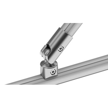Utilisation - Fixation à rotule pour profilé aluminium rond D28 – Diamètre 28 mm – Elcom shop