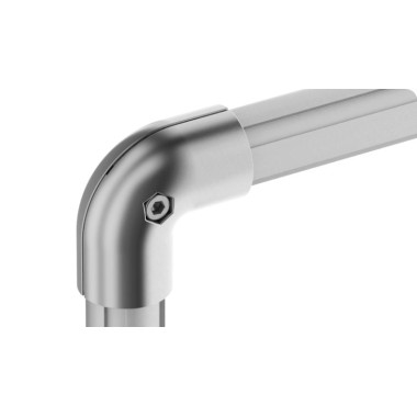 Utilisation – Fixation coudée pour profilé aluminium rond D28-90° – Diamètre 28 mm – Elcom shop