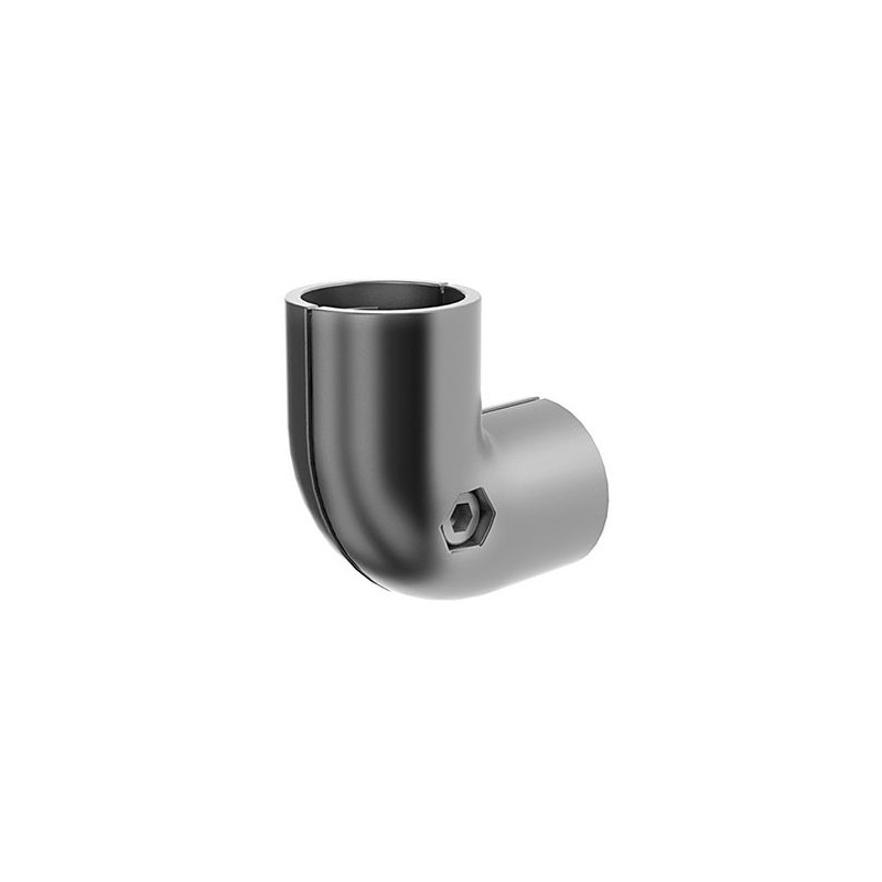 Fixation coudée pour profilé aluminium rond D28-90° – Diamètre 28 mm – Elcom shop