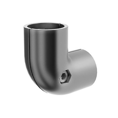 Fixation coudée pour profilé aluminium rond D28-90° – Diamètre 28 mm – Elcom shop