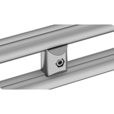 Utilisation - Connecteur parallèle pour profilé aluminium rond – D28 – Diamètre 28 mm