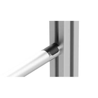 Utilisation - Connecteur perpendiculaire en T pour profilé aluminium rond – D28 – Diamètre 28 mm – Elcom shop