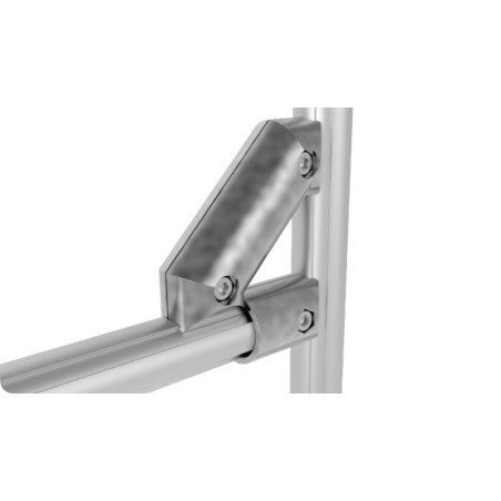 Utilisation - Renfort d'angle à 45° pour profilé aluminium rond – D28 – Diamètre 28 mm – Elcom shop