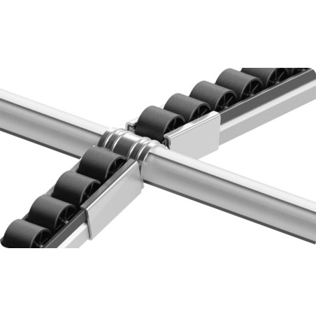 Utilisation – Kit fixation à griffe simple sans butée pour rail à galets en profilé aluminium – D28mm – Elcom shop