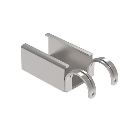 Kit fixation à griffe double sans butée pour rail à galets en profilé aluminium – D28mm – Elcom shop