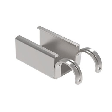 Kit fixation à griffe double sans butée pour rail à galets en profilé aluminium – D28mm – Elcom shop
