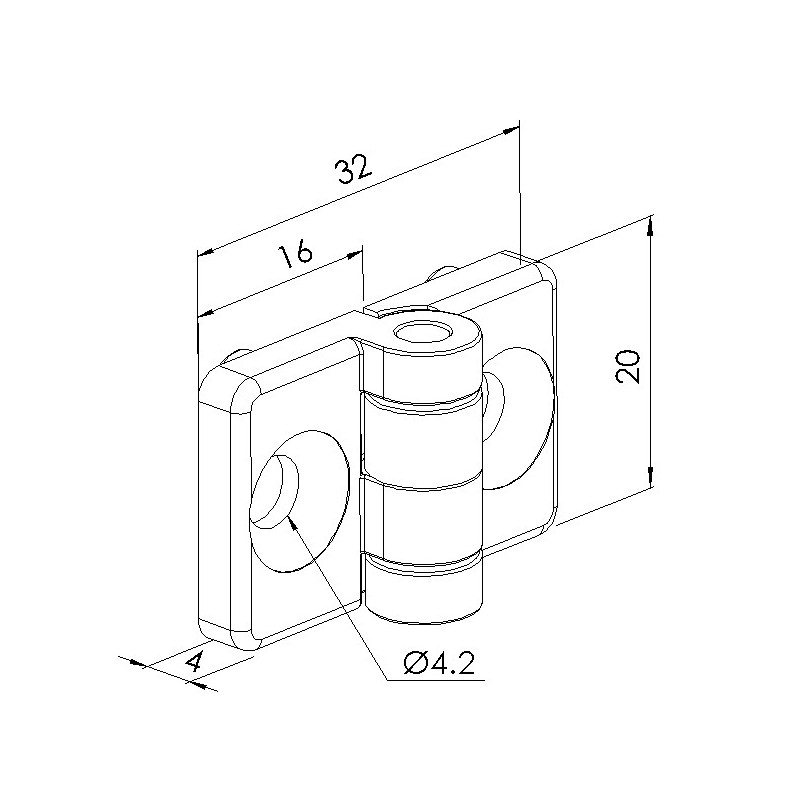 GN 2291 Ailettes de charnière, pour profilés en aluminium/éléments de  panneau