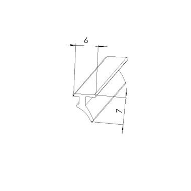 Schéma cotes - Joint de remplissage profilé aluminium – Rainure 5mm – 2-4 mm - Elcom shop