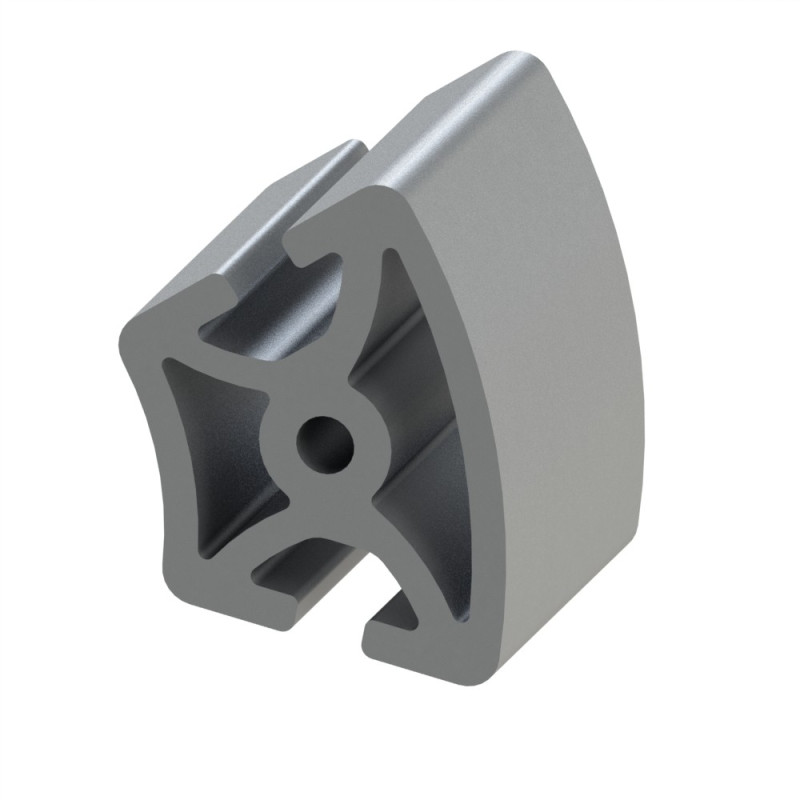 Profilé aluminium (Barre de 6 m) - Rainure 8 mm – Section R40/80-45° - Elcom shop