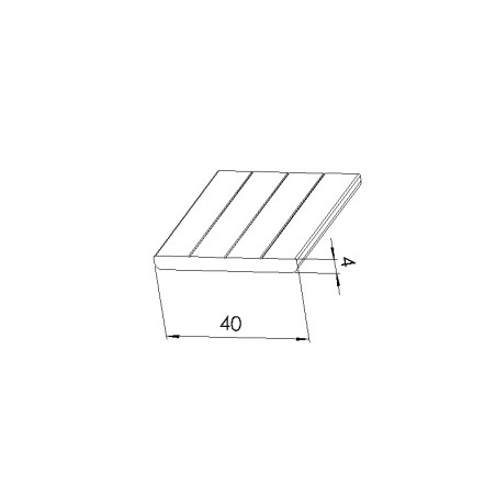 Schéma cotes - Profilé aluminium plat (Barre de 2 m) – Section 40x4 mm - Economique - Elcom shop