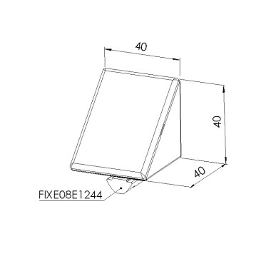 Schéma cotes - Kit équerre profilé alu – Rainure 8 mm – Section 40x40x40 mm - Elcom shop