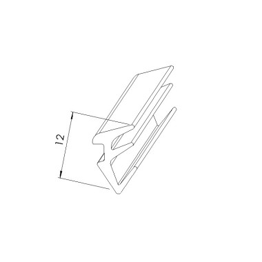 Schéma cotes - Joint de remplissage profilé aluminium (Coupe max 100 m) – Rainures 8 mm – 4-6 mm – noir