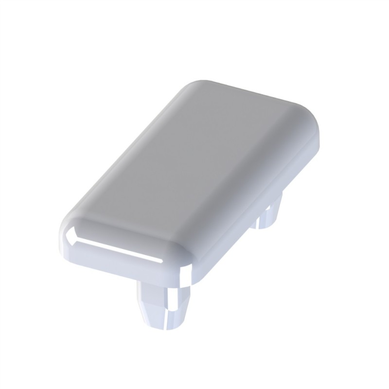 Embout profilé aluminium - Rainure 5 mm – Section 20x10mm – Gris - Elcom shop Embout profilé aluminium - Rainure 5 mm – Section 20x10mm – Gris - Elcom shop