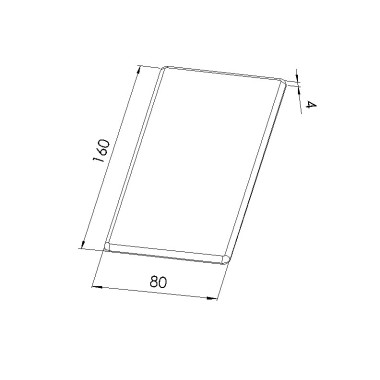 Schéma cotes - Embout profilé aluminium - Rainure 8 mm – Section 160x80 mm - Noir - Elcom shop