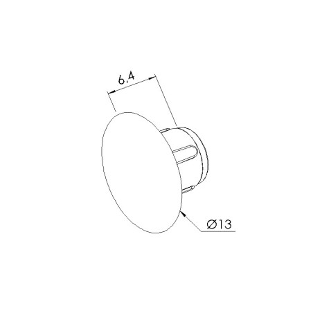 Schéma cotes - Bouchon profilé aluminium – D7.2x10x8 mm - Elcom shop