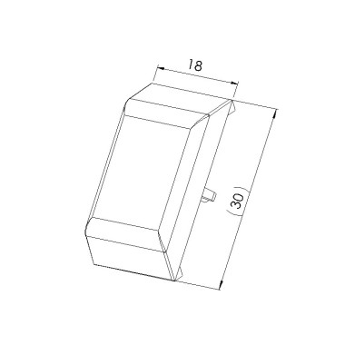 Schéma cotes - Cache équerre profilé aluminium – Rainure 5 mm – Section 20x20 mm - Elcom shop