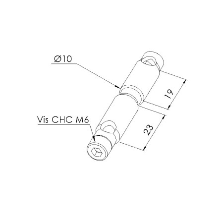 Schéma cotes - Fixation automatique double profilé aluminium – Rainure 6 mm - Elcom shop