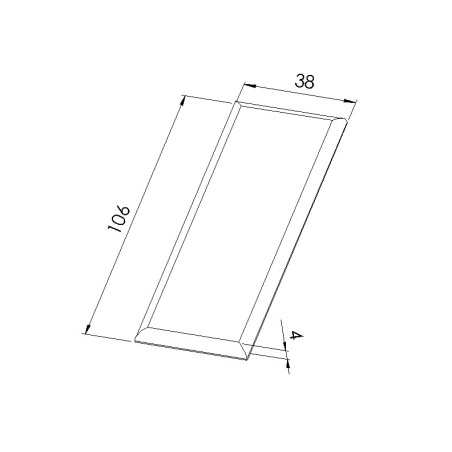 Schéma cotes - Cache équerre profilé aluminium – 8 – Section 80x80x40 mm - Zn - Elcom shop