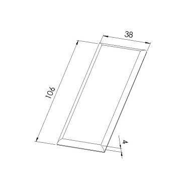 Schéma cotes - Cache équerre profilé aluminium – 8 – Section 80x80x40 mm - Zn - Elcom shop