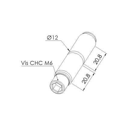 Schéma cotes - Fixation automatique double profilé aluminium – Rainure 8 mm - Elcom shop