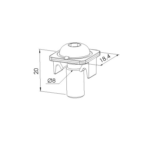 Schéma cotes - Fixation standard profilé aluminium – Rainure 8 mm – Eco - Elcom shop