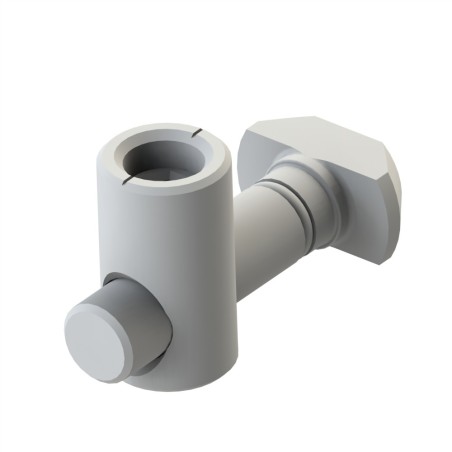 Fixation centrale standard profilé aluminium – 8 mm – 90° - Elcom shop