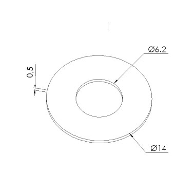 Schéma cotes - Rondelle imperdable – M8 - Elcom shop
