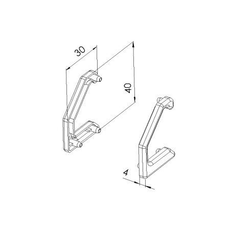 Schéma cotes - Kit embout profilé aluminium - Rainure 5 mm - Elcom shop