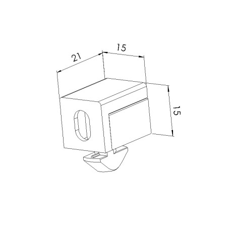 Schéma cotes - Panoblock profilé aluminium - Rainure 6 mm – PA - Gris - Elcom shop