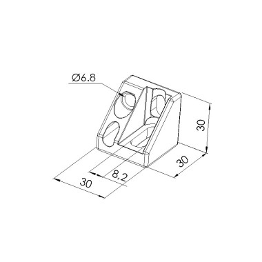 Schéma cotes - Panoblock profilé aluminium - Rainure 8 mm - Elcom shop