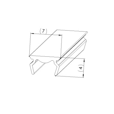 Schéma cotes - Profilé cache-rainure (Barre de 2 m) - Rainure 6 mm – Aluminium - Elcom shop